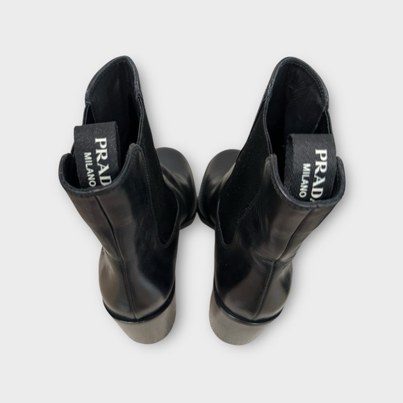 Prada Black Leather Chelsea Boots NWOB - Picture 11 of 15